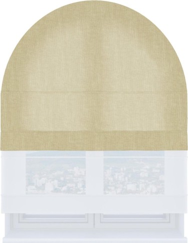 Римская штора «Кортин», канвас тёмно-бежевый, день-ночь для арочного проёма