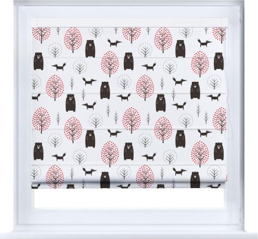 Римская штора «Кортин» кассетная «Сканди лес»