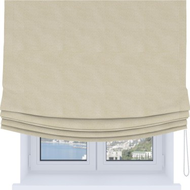 Римская штора Soft с мягкими складками, ткань лён димаут бежевый