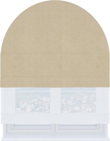 Римская штора «Кортин» день-ночь для арочного проёма, блэкаут однотонный кофейно-бежевый