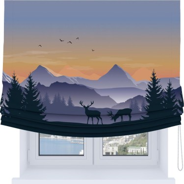 Римская штора Soft с мягкими складками, «Закат в горах»