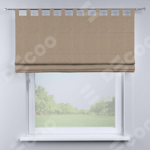 Римская штора на петлях «Кортин», ткань лён димаут, светло-бежевый