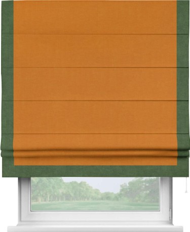 Римская штора «Кортин» для проема, канвас оранжевый, с кантом Виктория