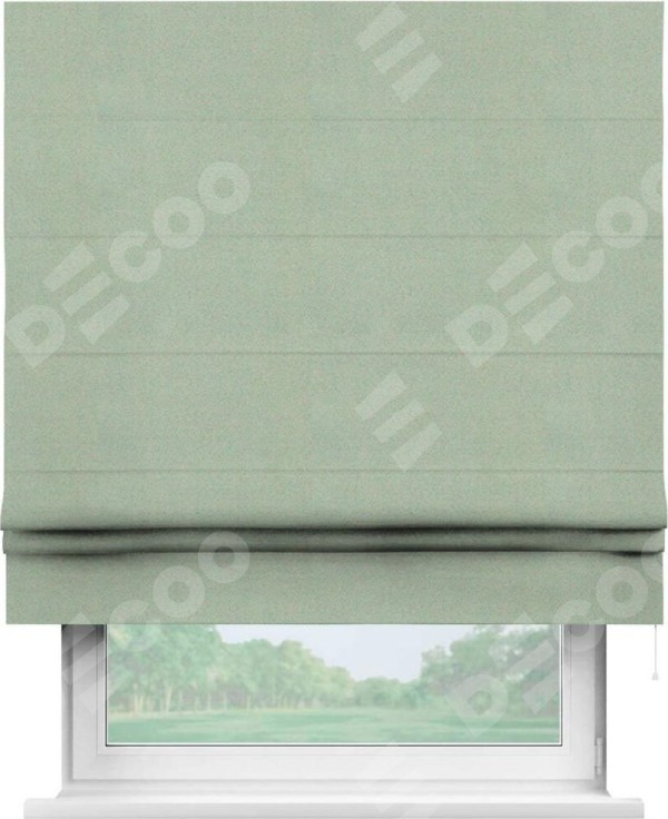 Римская штора «Кортин» для проема, ткань блэкаут однотонный, светло-серый