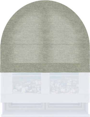 Римская штора «Кортин» день-ночь для арочного проёма, ткань лён кашемир серый new