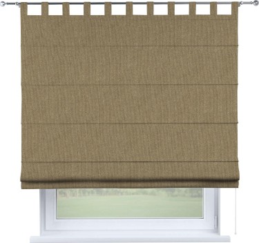 Римская штора «Кортин», лён димаут тёмно-бежевый, на петлях
