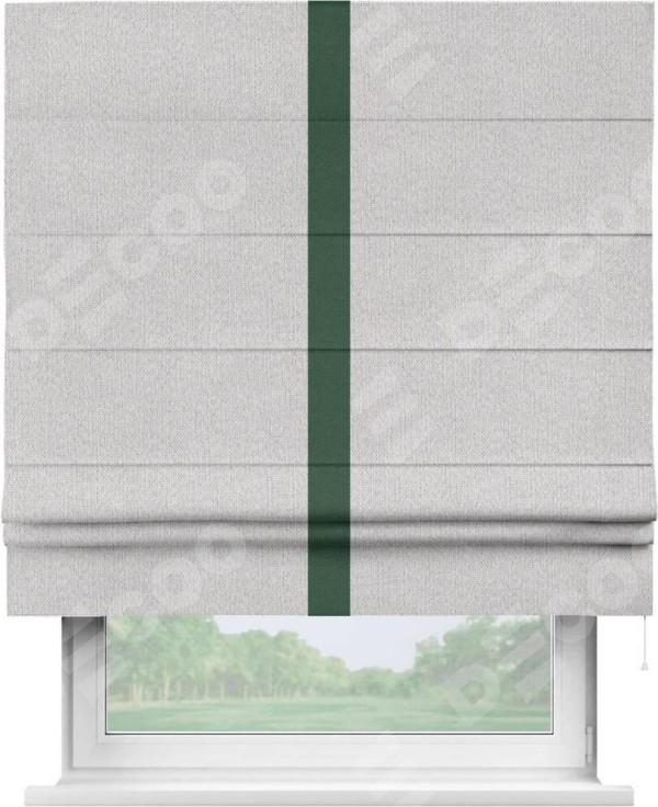 Римская штора «Кортин» с кантом Хайвэй, для проема, лён димаут светло-бежевый