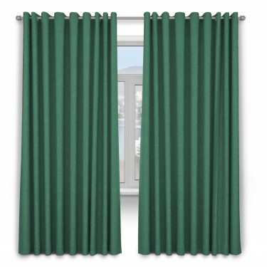 Шторы на люверсах ткань твид блэкаут, зеленый