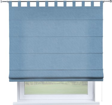 Римская штора «Кортин», канвас голубой, на петлях
