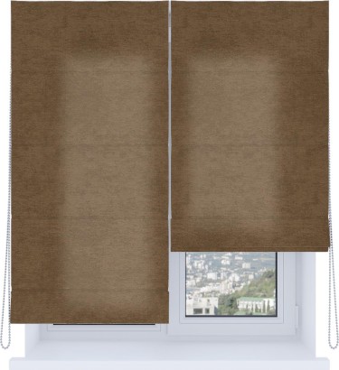Римская штора «Кортин», система «Комфорт», софт однотонный бронзовый