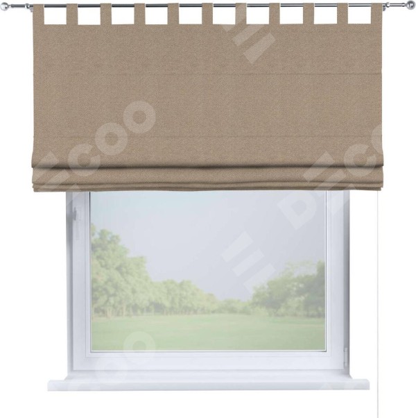 Римская штора на петлях «Кортин», ткань лён димаут, светло-бежевый