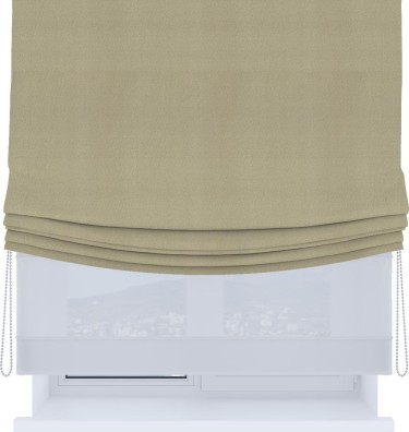 Римская штора «Кортин», день-ночь с мягкими складками, pipa блэкаут светло-бежевый