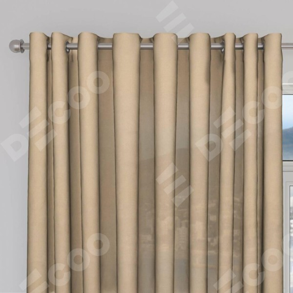 Шторы на люверсах ткань вельвет песочный