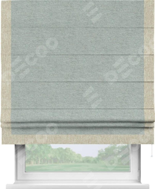 Римская штора «Кортин» с кантом Виктория, для проема, ткань стиф димаут светло-серый