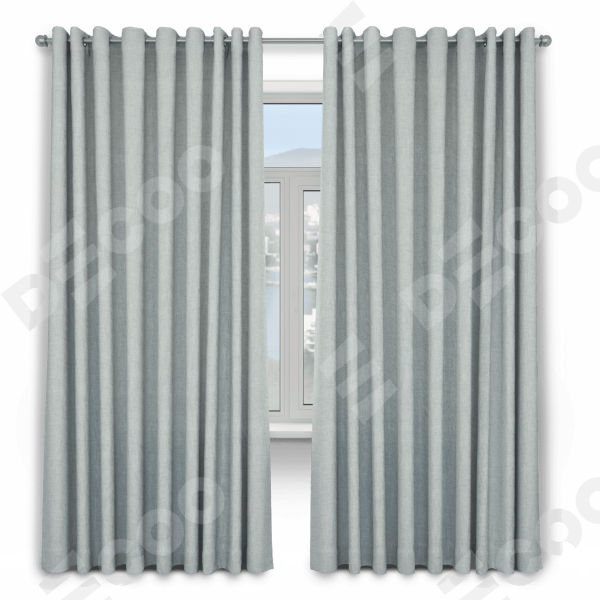 Шторы на люверсах ткань рогожка димаут, серый