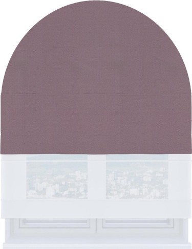 Римская штора «Кортин» день-ночь для арочного проёма, ткань блэкаут однотонный брусника