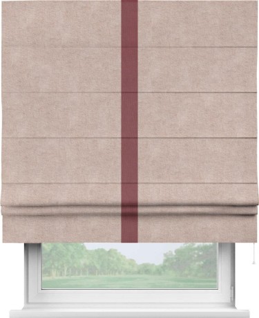 Римская штора «Кортин» для проема, канвас пудровый, с кантом Хайвэй