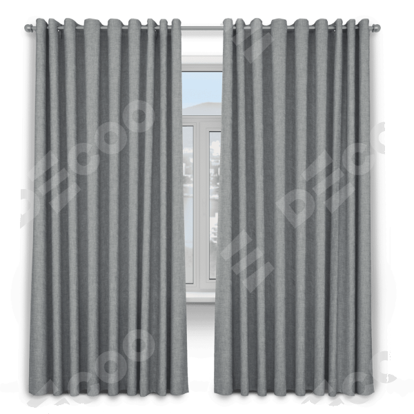 Комплект штор 2 шт, рогожка димаут, цвет тёмно-серый, от 45 см