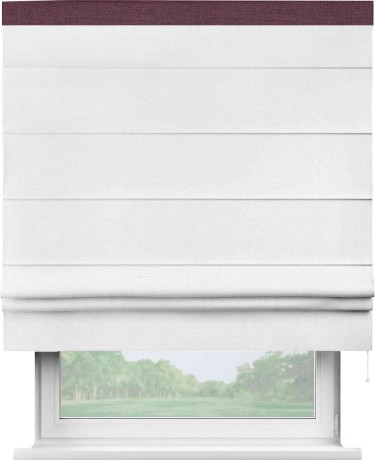 Римская штора «Кортин» с кантом Кинг, для проема, ткань лён белый