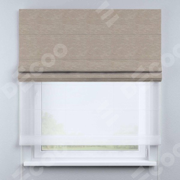 Римская штора день-ночь, софт однотонный тёмно-бежевый