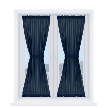 Штора песочные часы «Кортин» вельвет тёмно-синий