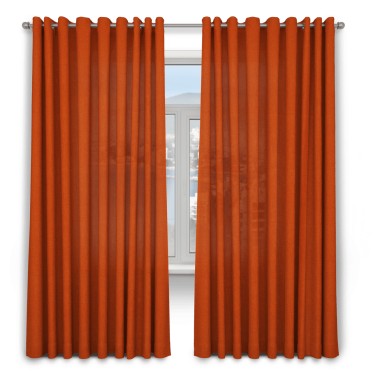 Комплект штор 2 шт, лён, цвет терракотовый, размер от 40 см