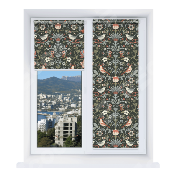 Рулонная штора Мини с принтом Зачарованные птицы